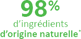 98% dringrédients d'origine naturelle