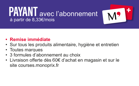 Monoprix Facture abonnementmplus - Monoprix Monoprix.fr : Livraison courses à domicile ...
